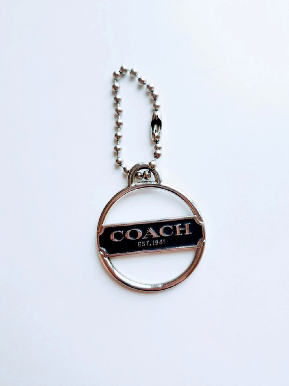 Coach Silver Round Medallion Bag Charm